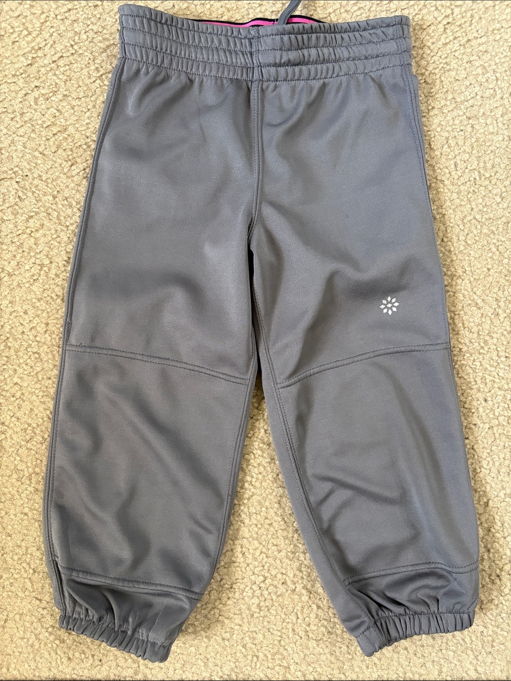 Little Kids Rip-It Gray softball pants with reinforced knee